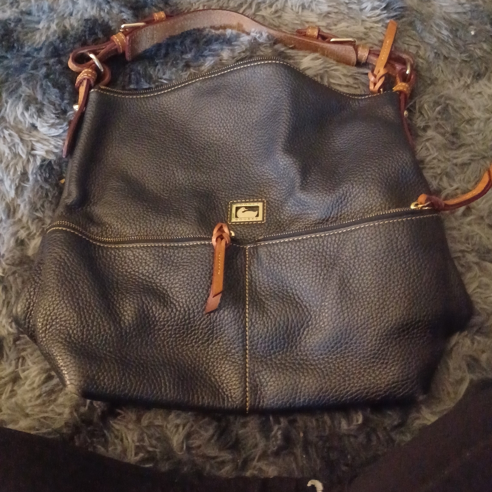 Dooney & Bourke Black and Brown Hobo Bag